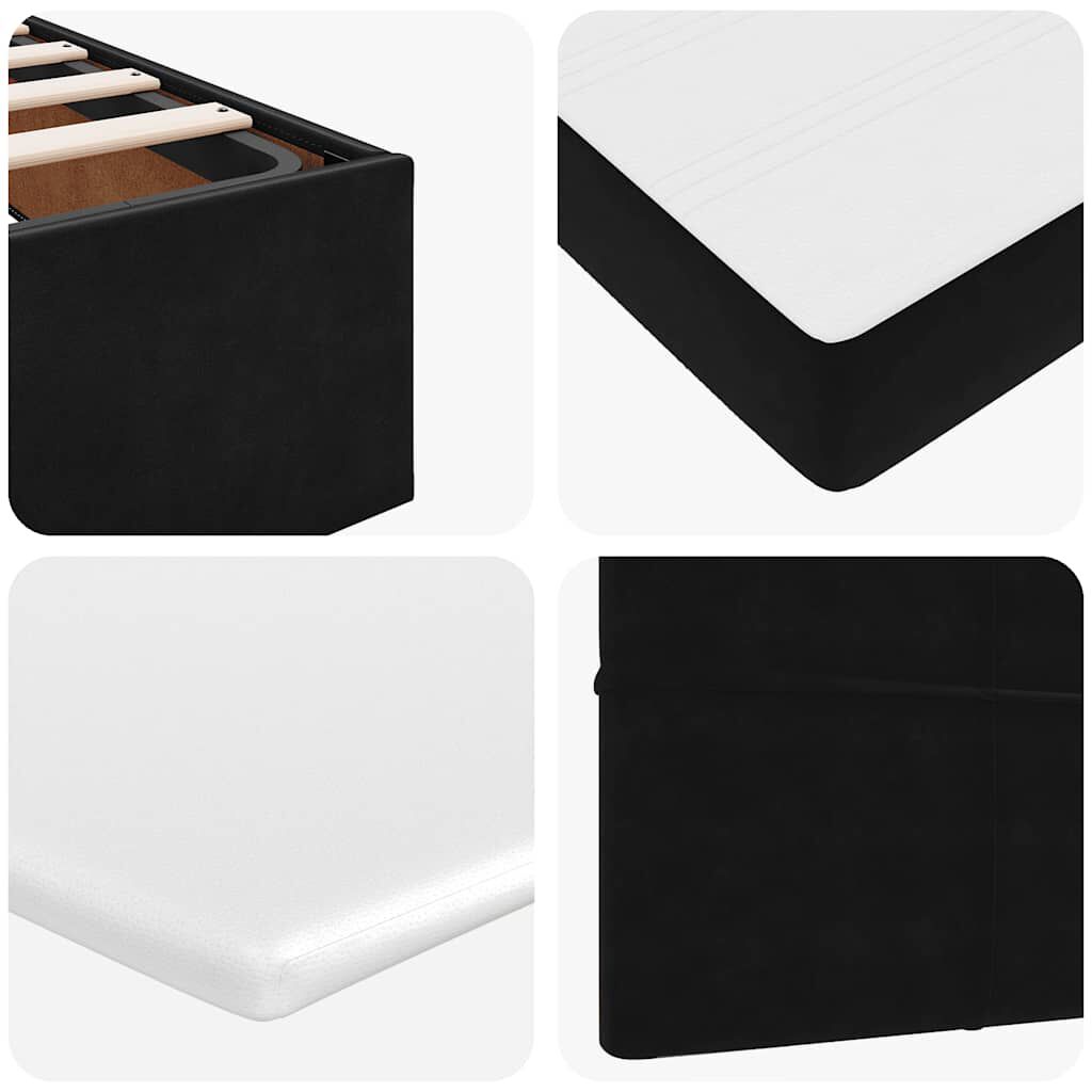 vidaXL Οθωμανικό κρεβάτι με στρώμα Μαύρο 90x190cm Velvet