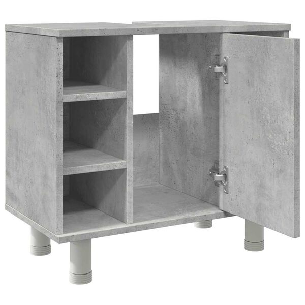 vidaXL Ντουλάπι Νιπτήρα Γκρι Σκυροδέματος 60x32x53,5 εκ. Επεξ. Ξύλο