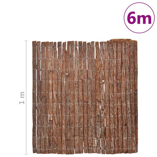 vidaXL Φράχτης Κήπου 100x600 εκ. Φλοιός