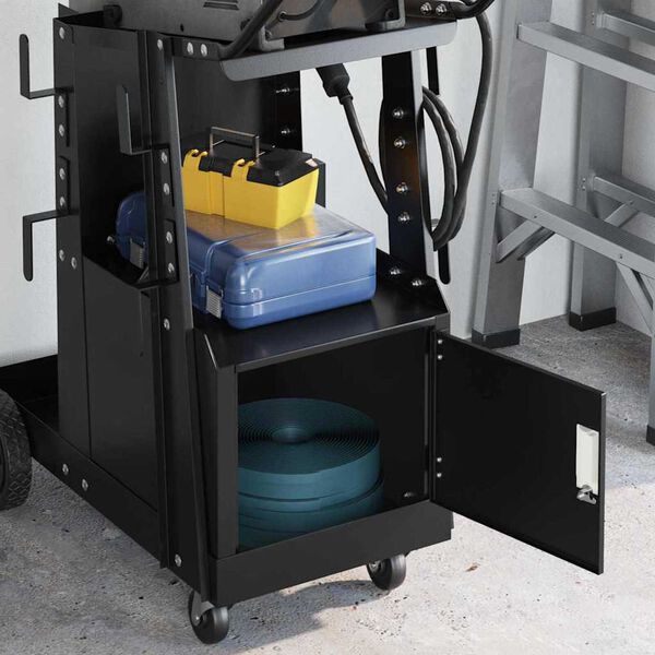 vidaXL Καρότσι συγκόλλησης Μαύρο 90 x 46 x 96 εκ Ατσάλι