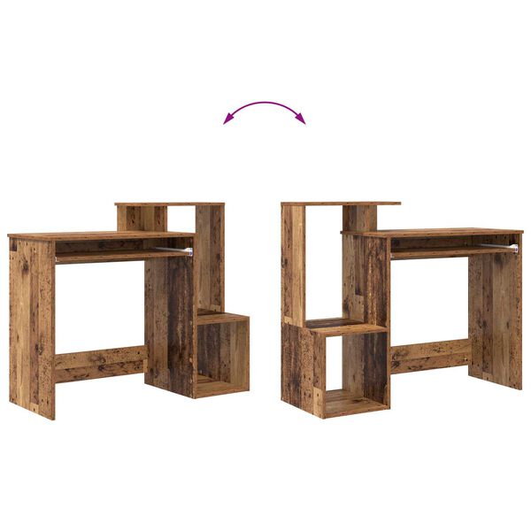 vidaXL Γραφείο με Αποθήκευση Παλιό Ξύλο 120.5x44x88.5 cm Επεξεργασμένο Ξύλο