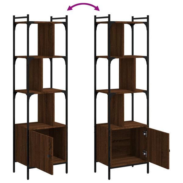 vidaXL Βιβλιοθήκη με Πόρτα Καφέ Δρυς 44,5x30x154,5 εκ. Επεξ. Ξύλο