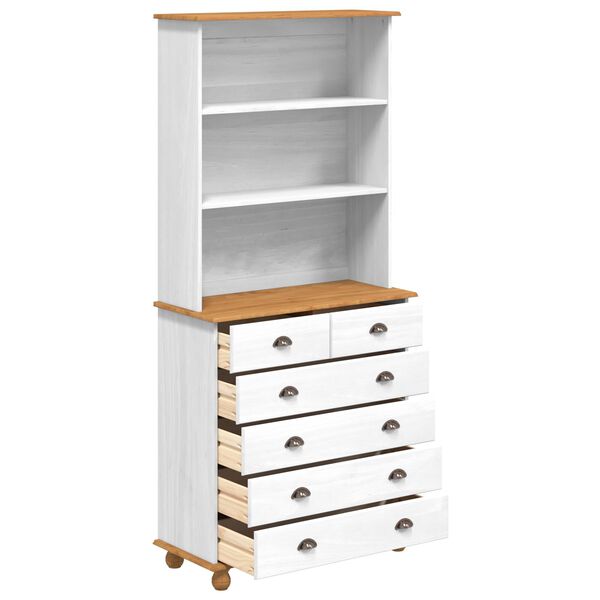 vidaXL Μπουφές “ASKIM” Λευκός 91x40x199.5 cm Μασίφ Ξύλο Πεύκου