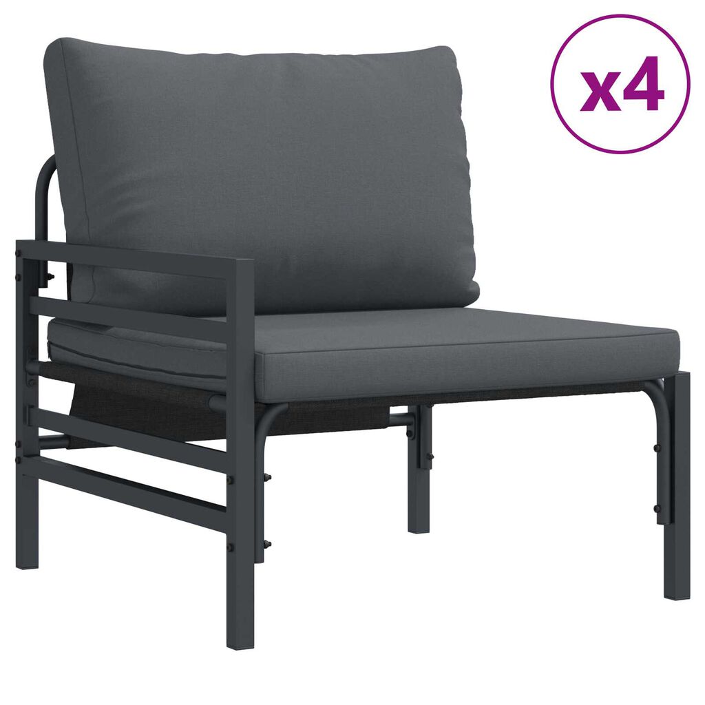 vidaXL Σετ Καναπέ Κήπου με μαξιλάρι με μαξιλάρι 7 pcs Ανθρακί 70 x 70.5 x 31.5 εκ