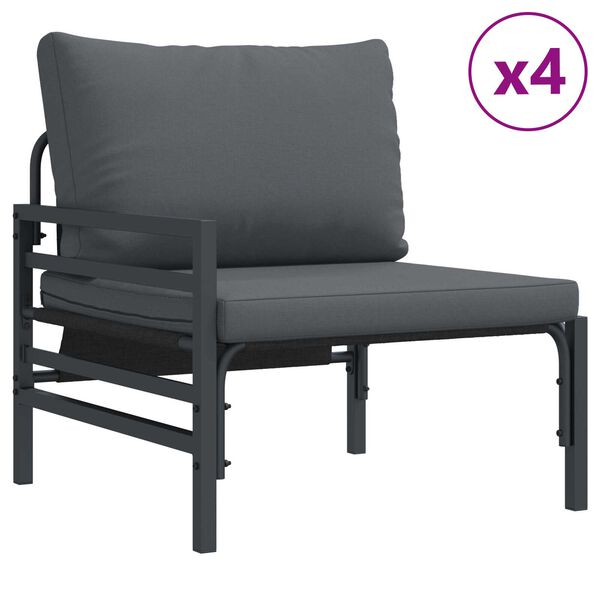 vidaXL Σετ Καναπέ Κήπου με μαξιλάρι με μαξιλάρι 7 pcs Ανθρακί 70 x 70.5 x 31.5 εκ