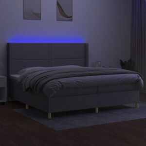 vidaXL &Kappa;&rho;&epsilon;&beta;ά&tau;&iota; Boxspring &mu;&epsilon; &Sigma;&tau;&rho;ώ&mu;&alpha; & LED &Alpha;&nu;.&Gamma;&kappa;&rho;&iota; 200x200&epsilon;&kappa;. &Upsilon;&phi;&alpha;&sigma;&mu;ά&tau;&iota;&nu;&omicron;