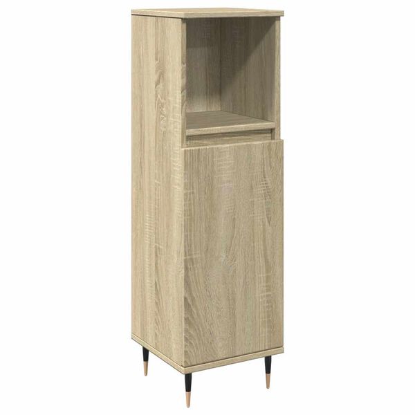 vidaXL Ντουλάπι Μπάνιου Sonoma Δρυς 30x30x100 εκ. Επεξεργασμένο Ξύλο