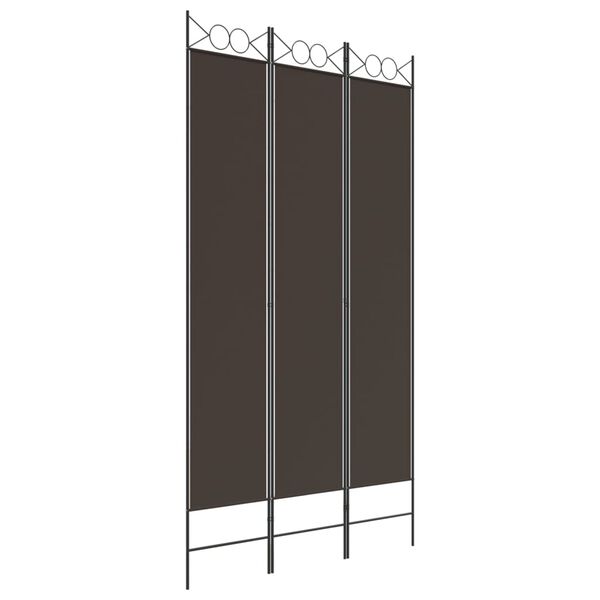 vidaXL Διαχωριστικό Δωματίου με 3 Πάνελ Καφέ 120x220 εκ. από Ύφασμα