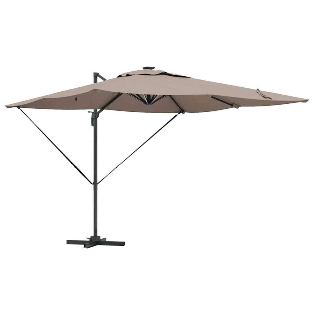 vidaXL Ομπρέλα ηλίου Taupe 286 x 285 x 270 εκ Αλουμίνιο