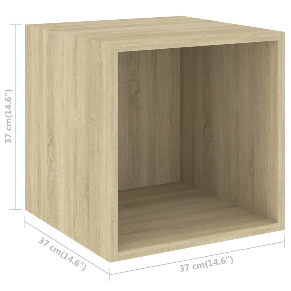 vidaXL Ντουλάπια Τοίχου 4 τεμ. Sonoma Δρυς 37x37x37εκ. από Επεξ. Ξύλο