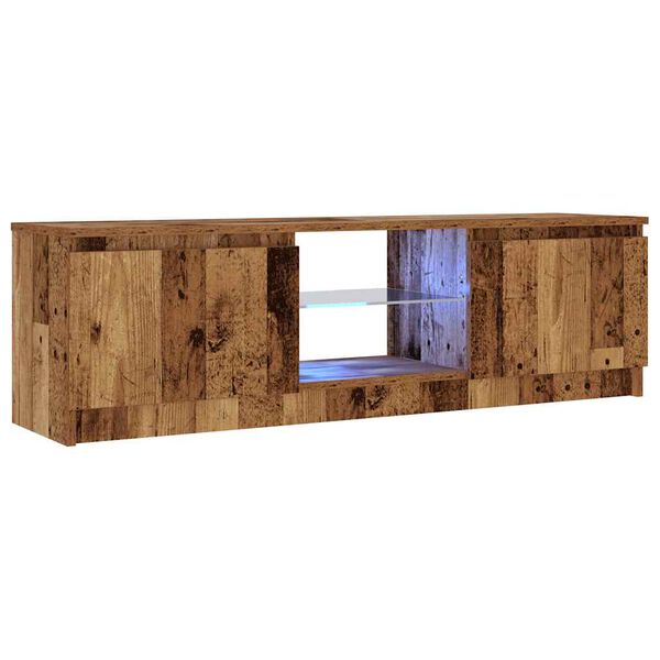 vidaXL Έπιπλο Τηλεόρασης LED Όψη Παλαιού Ξύλου 120x30x36 εκ.Επεξ. Ξύλο