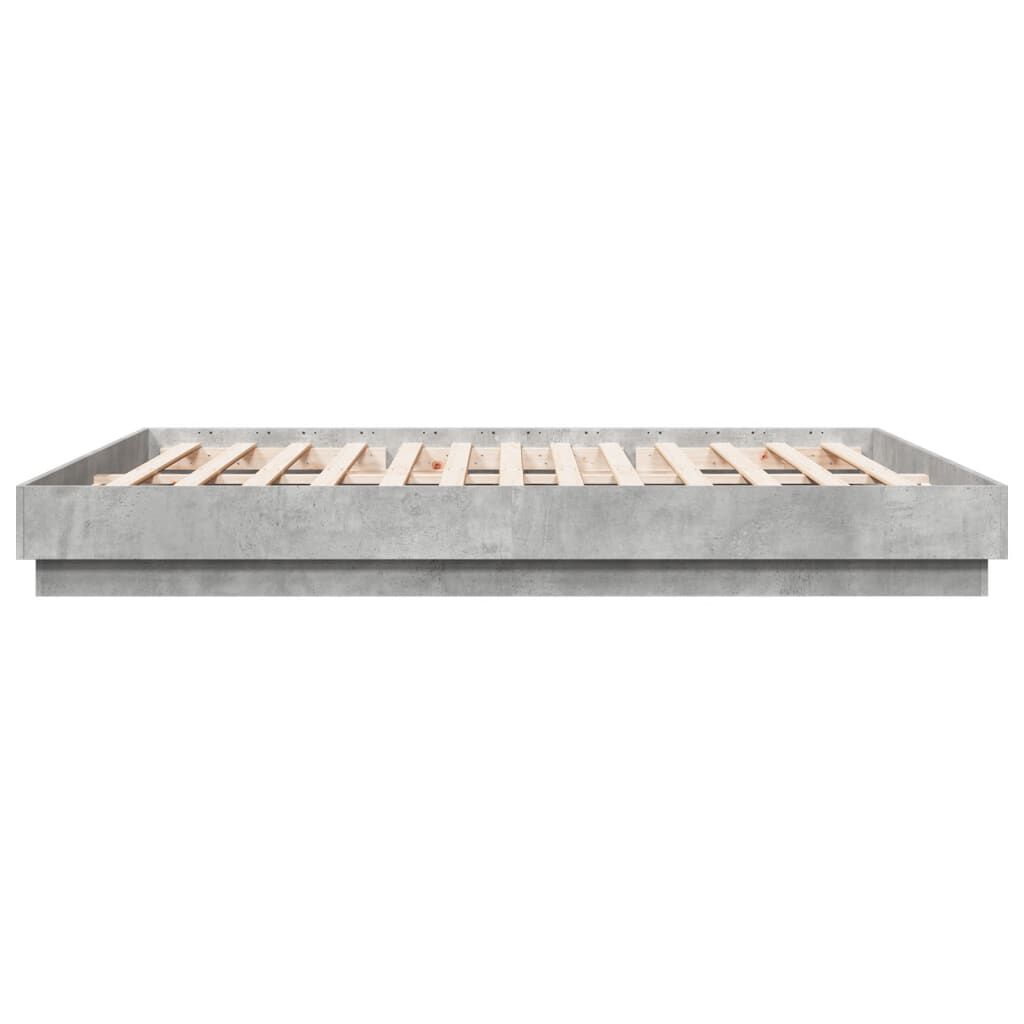 vidaXL Πλαίσιο Κρεβατιού Γκρι Σκυροδέματος 180x200 εκ. Επεξεργ. Ξύλο