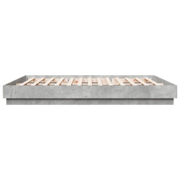 vidaXL Πλαίσιο Κρεβατιού Γκρι Σκυροδέματος 180x200 εκ. Επεξεργ. Ξύλο