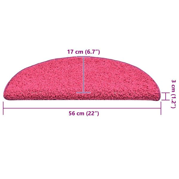 vidaXL Πατάκια για σκάλες 30 τεμάχια ροζ 56x17x3 cm