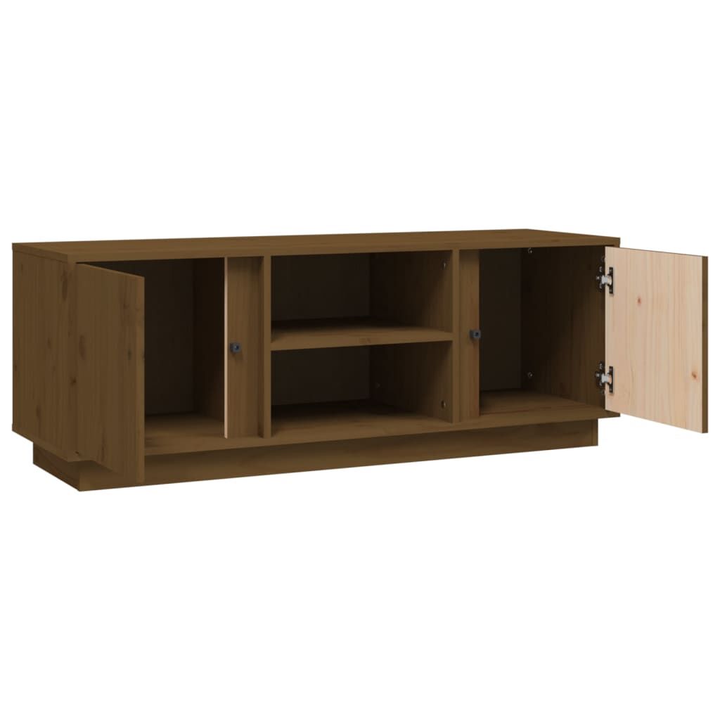 vidaXL Έπιπλο Τηλεόρασης Καφέ Μελί 110x35x40,5εκ από Μασίφ Ξύλο Πεύκου
