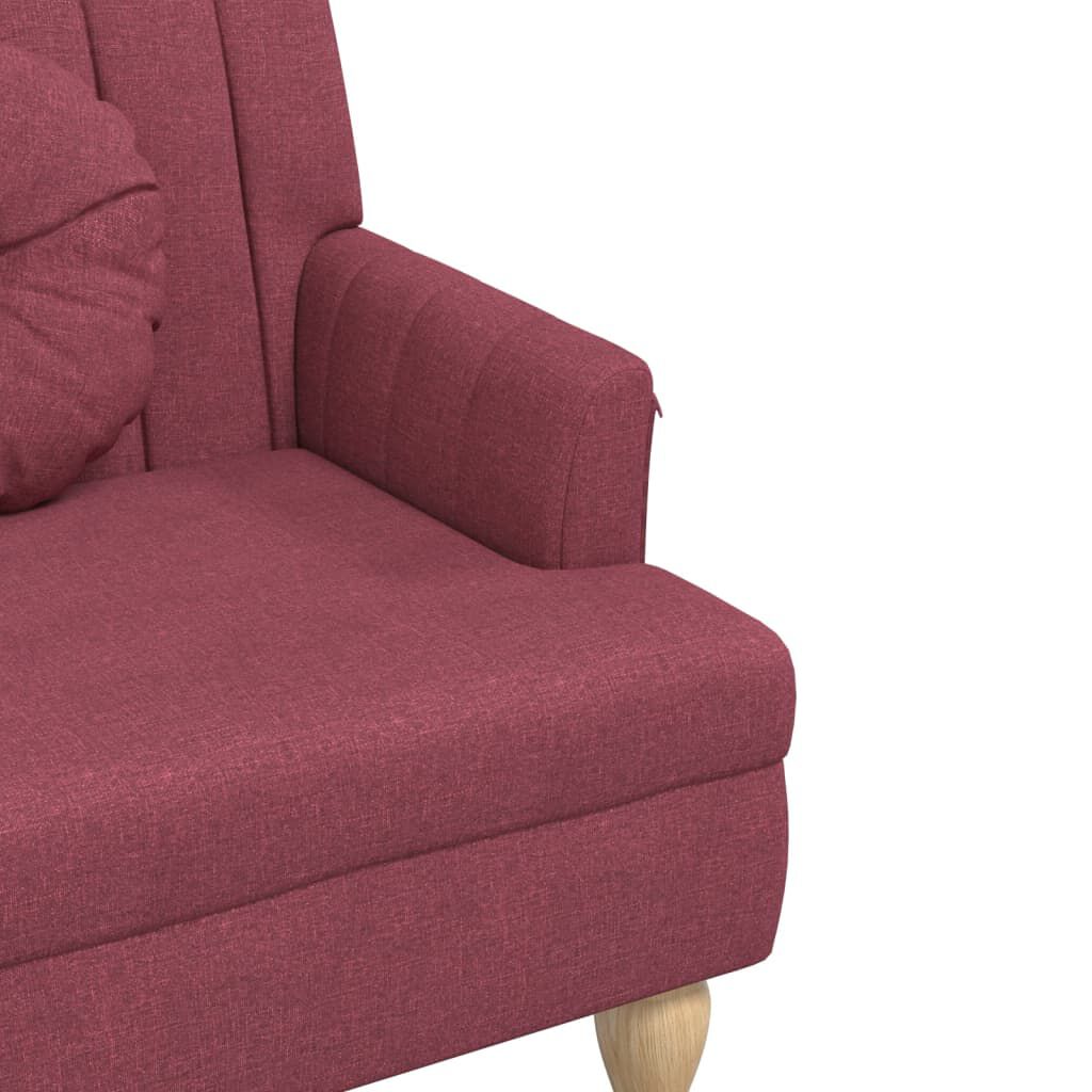 vidaXL Παγκάκι Μπορντό 113x64,5x75,5 εκ. Υφασμάτινο με Μαξιλάρια