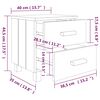 vidaXL Κομοδίνο HAMAR 2 Τεμ. Λευκά 40 x 35 x 44,5εκ. Μασίφ Ξύλο Πεύκου