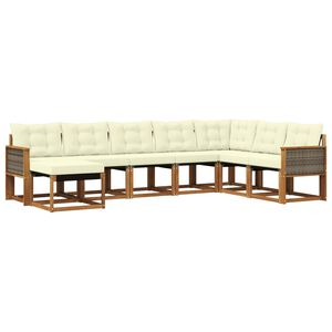 vidaXL &Sigma;&epsilon;&iota;&rho;ά &Kappa;&alpha;&nu;&alpha;&pi;έ &Epsilon;&xi;&omega;&tau;&epsilon;&rho;&iota;&kappa;&omicron;ύ &mu;&epsilon; &mu;&alpha;&xi;&iota;&lambda;ά&rho;&iota; 8 pcs &Phi;&upsilon;&sigma;&iota;&kappa;ό &kappa;&alpha;&iota; &Kappa;&rho;έ&mu;&alpha;