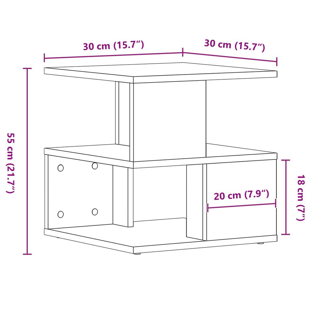 vidaXL Τραπέζι Πλευρικής από Αρχαίο Ξύλο 40x40x40 εκ.