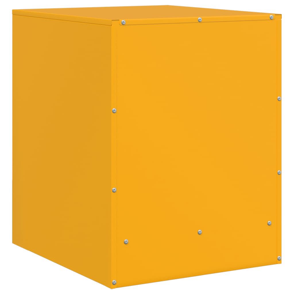 vidaXL Κομοδίνο Μουσταρδί 34,5 x 39 x 44 εκ. από Χάλυβα