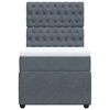 vidaXL Κρεβάτι Boxspring με Στρώμα Σκούρο Γκρι 90x190 εκ. Βελούδινο