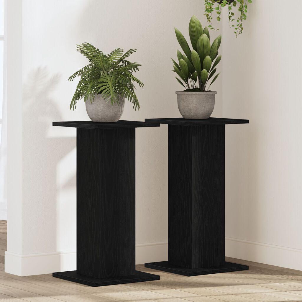 vidaXL Βάσεις Ηχείων 2 τεμ Μαύρη Βελανιδιά 30x30x60 εκ Επεξεργασμένο Ξύλο
