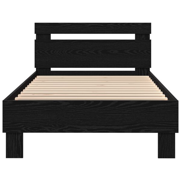 vidaXL Σκελετός Κρεβατιού Μαύρη δρυς 75 x 190 cm Επεξεργασμένο ξύλο