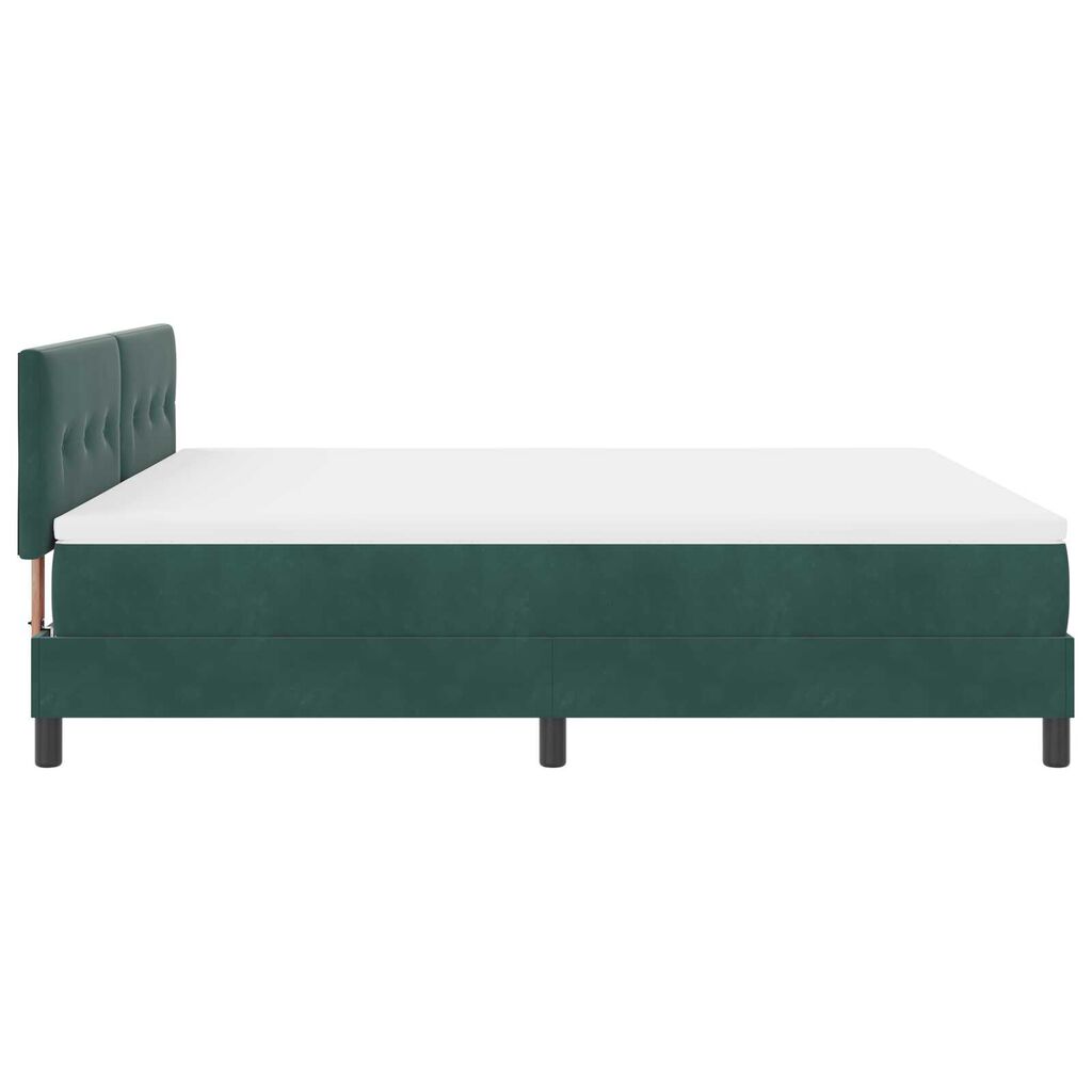 vidaXL Κρεβάτι με ελατήρια Σκούρο πράσινο 180 x 200 cm Βελούδο