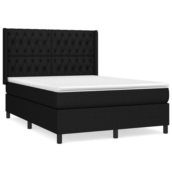 vidaXL &Kappa;&rho;&epsilon;&beta;ά&tau;&iota; Boxspring &mu;&epsilon; &Sigma;&tau;&rho;ώ&mu;&alpha; &Mu;&alpha;ύ&rho;&omicron; 140x190 &epsilon;&kappa;. &Upsilon;&phi;&alpha;&sigma;&mu;ά&tau;&iota;&nu;&omicron;