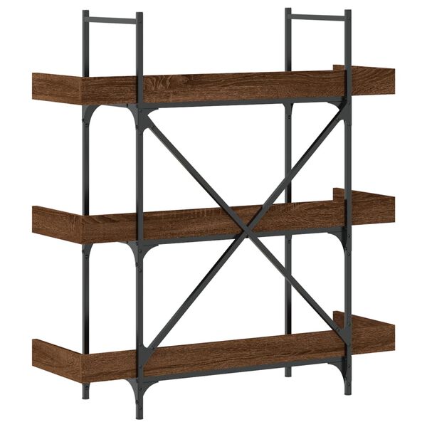 vidaXL Βιβλιοθήκη 3 Επιπέδων Καφέ Δρυς 100x33x108,5 εκ. Επεξεργ. Ξύλο