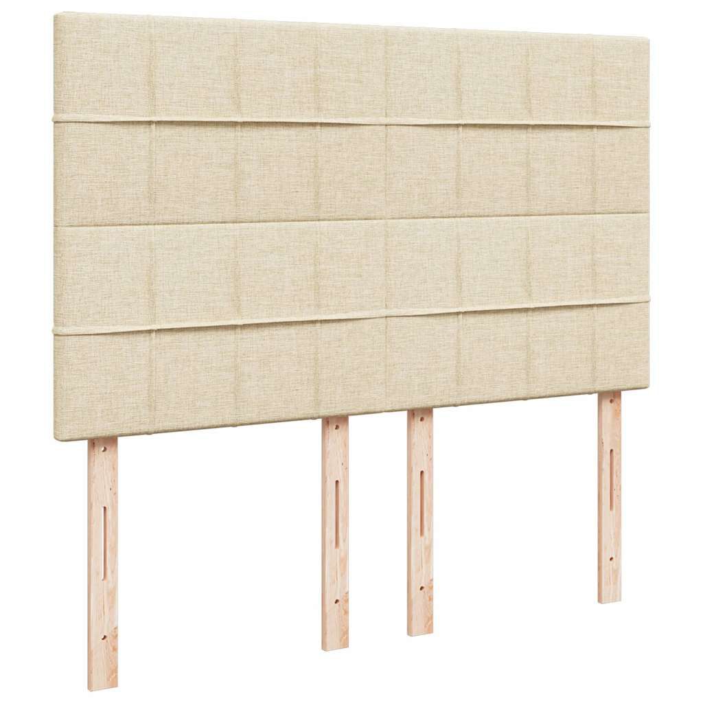 vidaXL Οθωμανικό κρεβάτι με στρώμα Cream 140x200cm ύφασμα