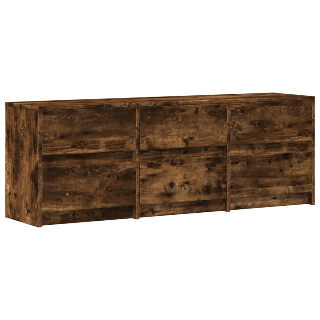 vidaXL Έπιπλο Τηλεόρασης με LED Καπνιστή Δρυς 140x34x50 εκ. Επεξ. Ξύλο
