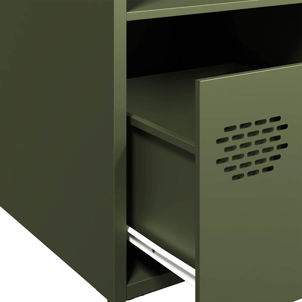 vidaXL Ντουλάπι Πράσινο Λαδί 35x39x103,5 εκ. από Ατσάλι
