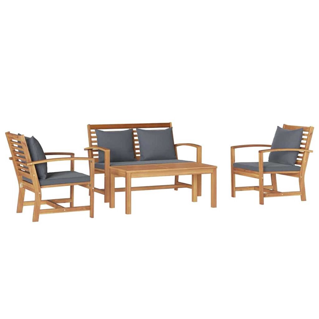 Σετ Καναπέ Κήπου 4 pcs Φυσικό Μασίφ ξύλο teak