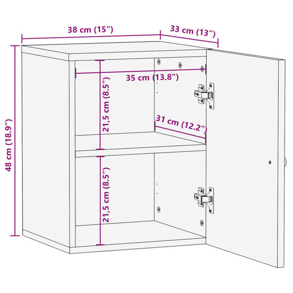 vidaXL Ντουλάπι Μπάνιου Επιτοίχιο 38x33x48 εκ. από Μασίφ Ξύλο Μάνγκο