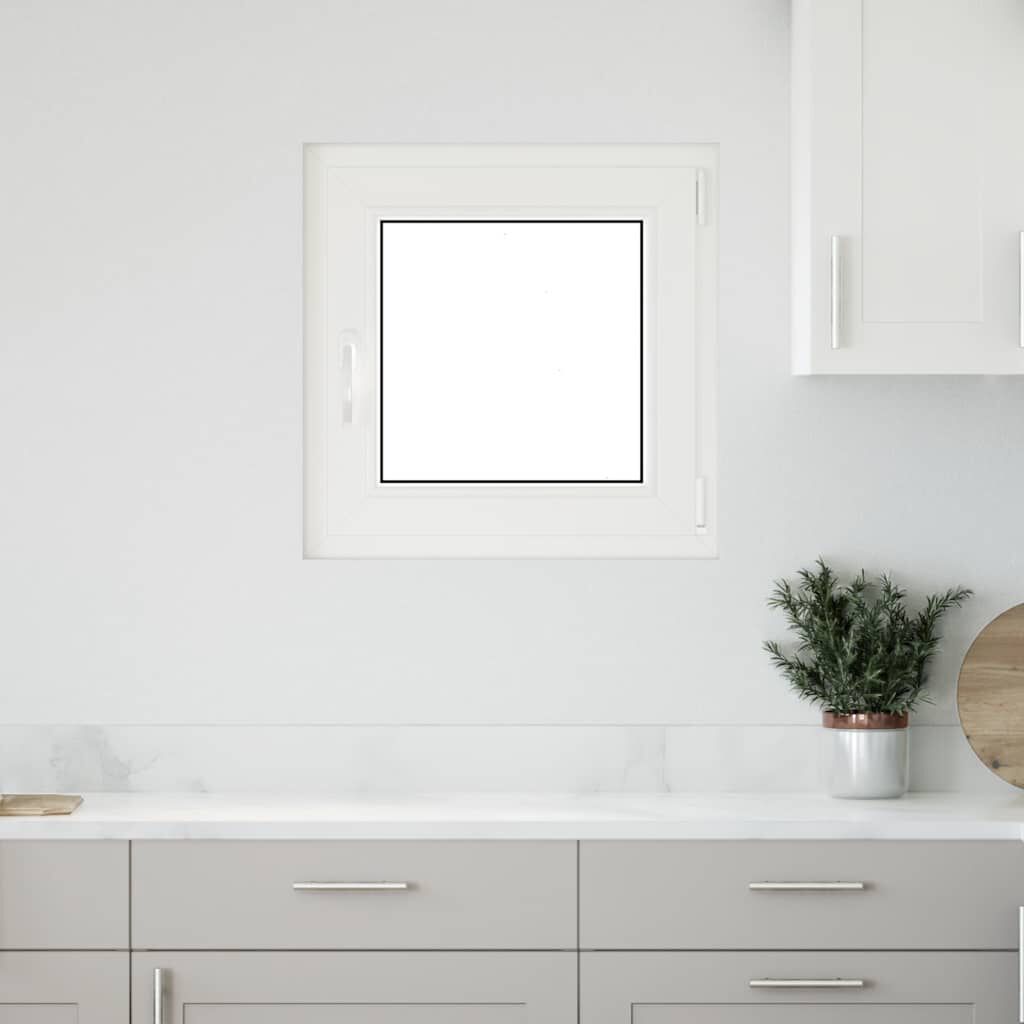 vidaXL Παράθυρο Υπογείου "RISOR" 50x50 εκ. Ανακλινόμενο & Περιστρεφόμενο DIN Δεξιό Λευκό