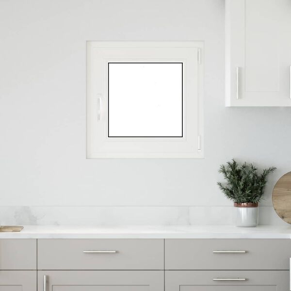 vidaXL Παράθυρο Υπογείου "RISOR" 50x50 εκ. Ανακλινόμενο & Περιστρεφόμενο DIN Δεξιό Λευκό