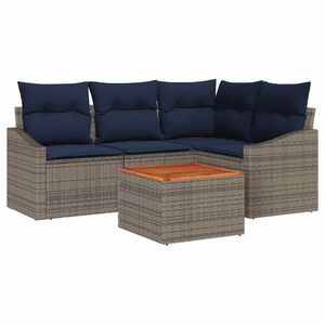 vidaXL &Sigma;&epsilon;&tau; &Kappa;&alpha;&nu;&alpha;&pi;έ &Kappa;ή&pi;&omicron;&upsilon; 5 pcs &Gamma;&kappa;&rho;&iota; &kappa;&alpha;&iota; Navy Blue &sigma;&upsilon;&nu;&theta;&epsilon;&tau;&iota;&kappa;ό &rho;&alpha;&tau;ά&nu;