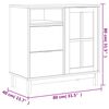 vidaXL Μπουφές FLAM 80x40x80 εκ. από Μασίφ Ξύλο Πεύκο με Γυάλινη Πόρτα