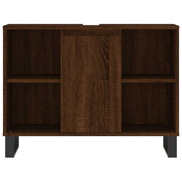 vidaXL Ντουλάπι Μπάνιου Καφέ Δρυς 80 x 33 x 60 εκ. Επεξεργασμένο Ξύλο