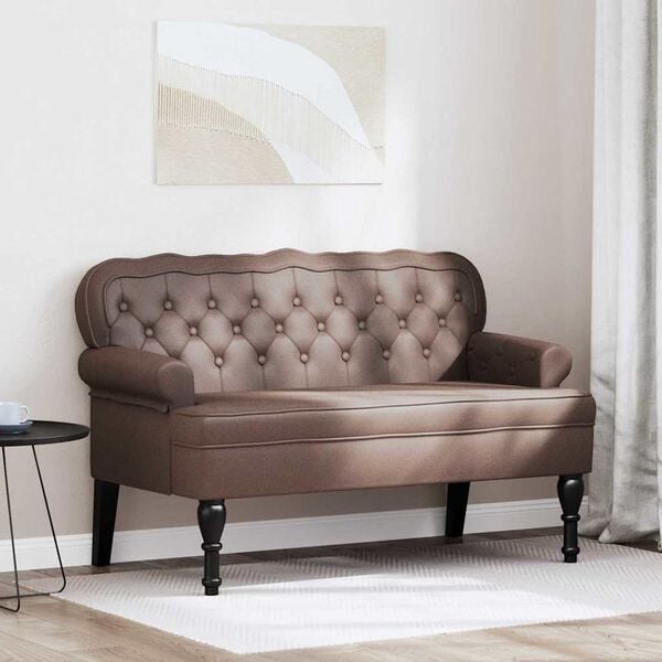 vidaXL Καναπές Chesterfield Καφέ 119.5 x 64.5 x 75 εκ. Τεχνητό Δέρμα