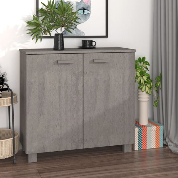 vidaXL Ντουλάπι HAMAR Αν. Γκρι 85 x 35 x 80 εκ. από Μασίφ Ξύλο Πεύκου