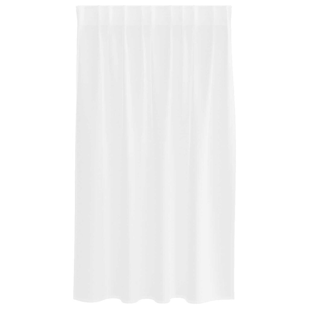 vidaXL Κουρτίνες με κουρτίνες 2 pcs Λευκό 140 x 140 εκ. Πολυεστέρας