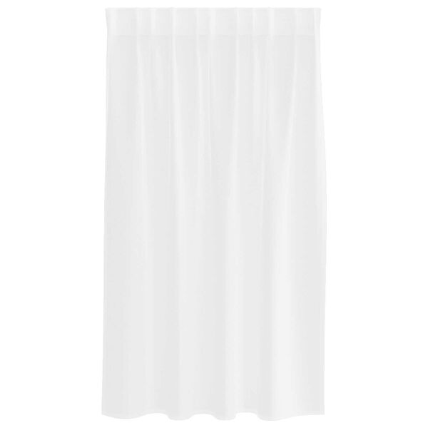 vidaXL Κουρτίνες με κουρτίνες 2 pcs Λευκό 140 x 140 εκ. Πολυεστέρας