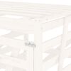 vidaXL Αποθήκευση Τροχήλατου Κάδου Τριπλή Λευκή από Μασίφ Ξύλο Πεύκου