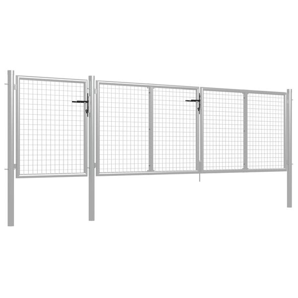 vidaXL Πόρτα Περίφραξης Κήπου Ασημί 400 x 75 εκ. Ατσάλινη
