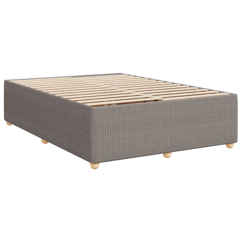 vidaXL Κρεβάτι Boxspring με Στρώμα Taupe 140x200 εκ. Υφασμάτινο