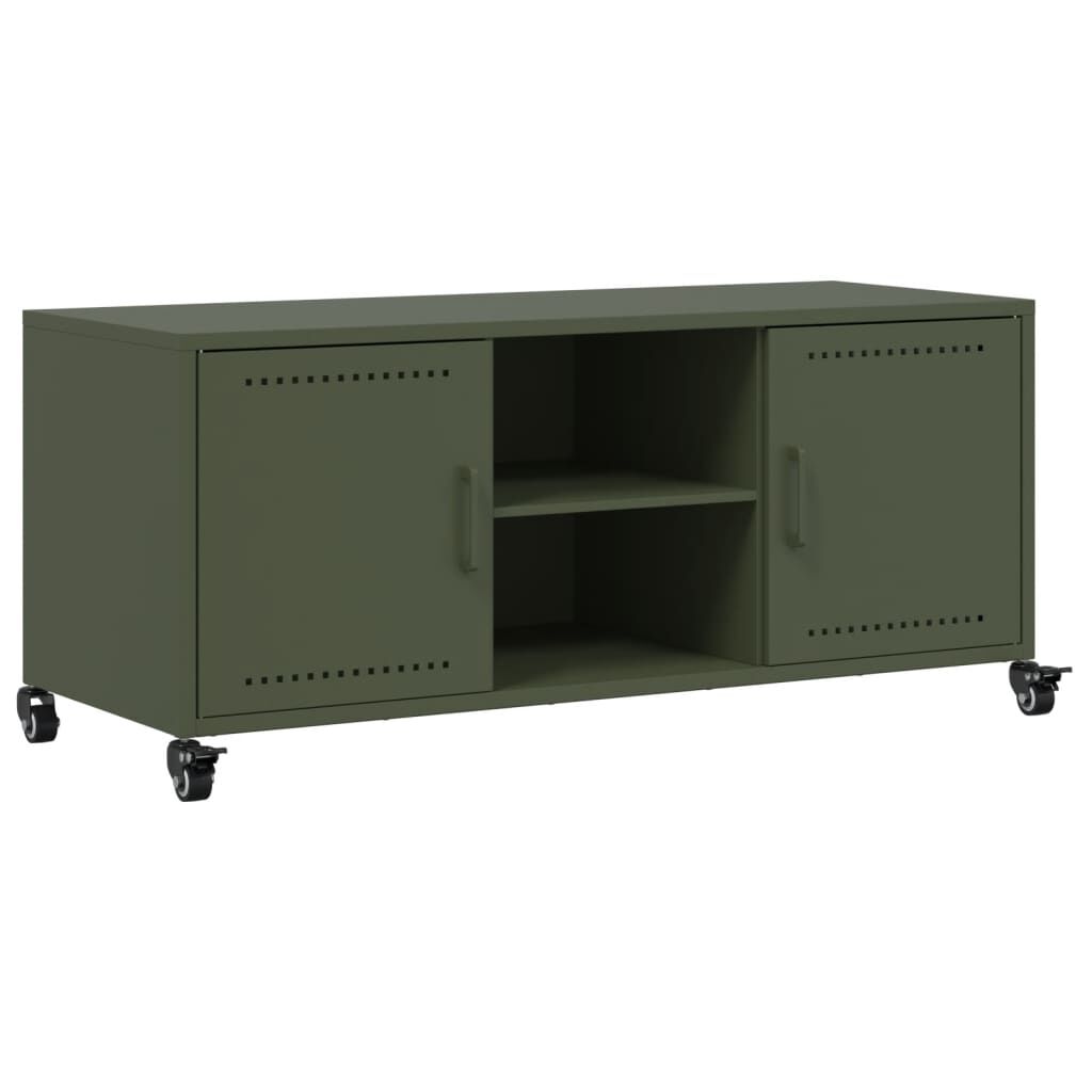 vidaXL Έπιπλο Τηλεόρασης Πράσινο Λαδί 100,5x39x43,5 εκ. από Ατσάλι