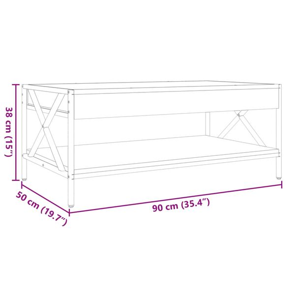 vidaXL Τραπεζάκι Σαλονιού Άπειρο Φως LED Γκρι Sonoma 90x50x38 εκ.