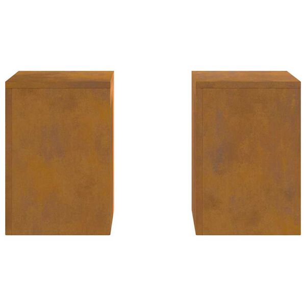 vidaXL Στήριξη φυτών 2 pcs Σκ rusty 24 x 24 x 35 εκ.